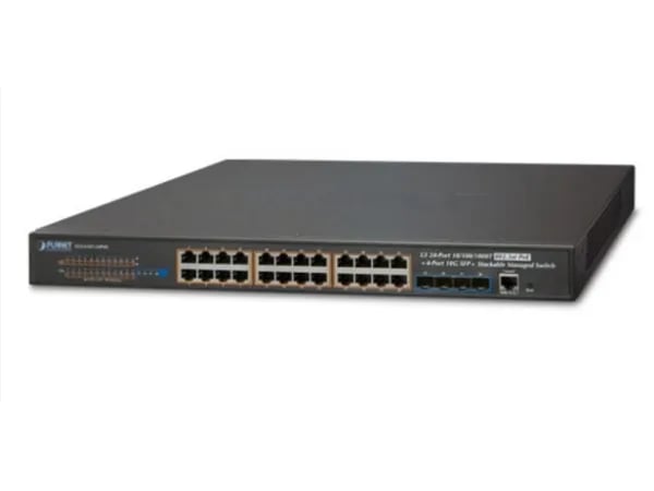 PLANET SGS-6341-24P4X - Switch - L3 - Styrt - 24 x 10/100/1000 (PoE+) + 4 x 10 Gigabit SFP+ - rackmonterbar - PoE+ (370 W)