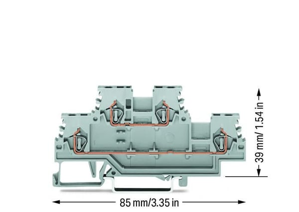 Wago skinneklemme 2-etagers 1,5 mm² grå (279-501)