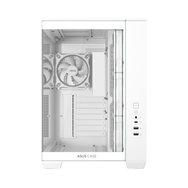 ASUS A32 Plus TG ARGB White, Midi Tower, PC, Valkoinen, ATX, mikro ATX, Mini-ITX, Metalli, Pelaaminen