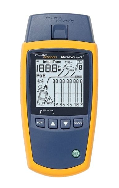 Fluke MicroScanner², RJ-11, RJ-45, LCD, Harmaa, UTP, FTP, SSTP, 0 - 45 °C, 0 - 90%