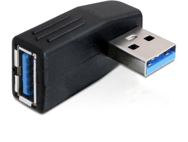 DeLOCK 65341 USB-A-adapter USB 3.0 hann til hunn 90° horisontal, svart