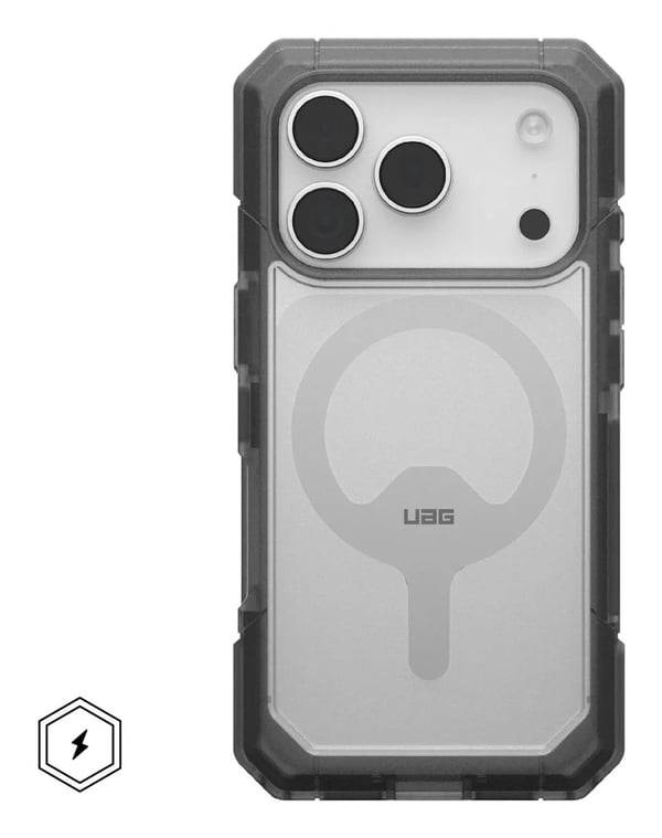 Urban Armor Gear 114521114G31, Etui, Apple, iPhone 17 Pro, 16 cm (6.3"), Aske, Gjennomsiktig