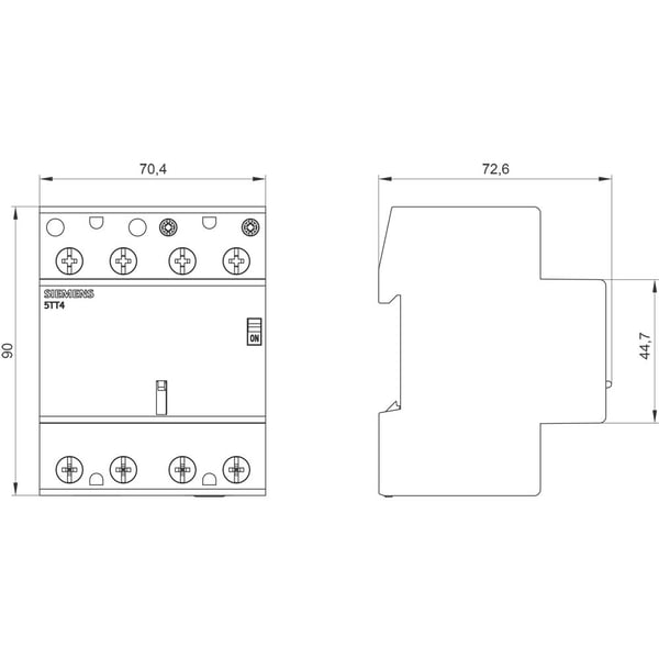 Fjernkontakt DIN-skinne Siemens 5TT4474-0 4 x sluttekontakt 400 V 63 A 1 stk