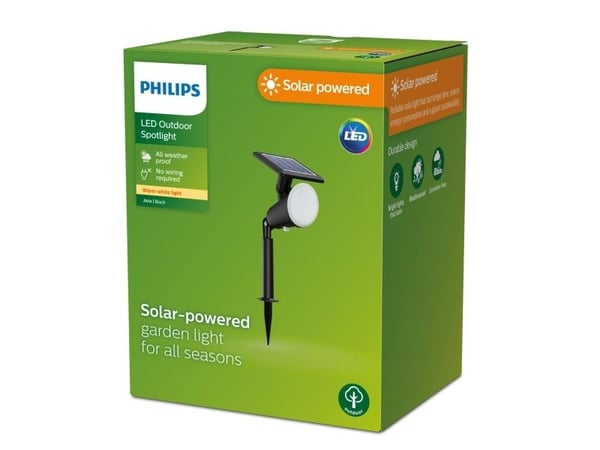 Philips 8720169269132, Ulkotilojen jalka-/tolppavalaistus, Musta, Muovi, IP44, Patio, Puutarha, III