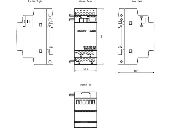 LOGO! DM8 24R Udvidelsesmodul PU/I/O 24V 4DI/4DO