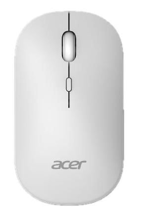 Acer AMR130 - Mus - ergonomisk - optisk LED - 4 knappar - trådlös - 2.4 GHz, Bluetooth 5.2 - trådlös USB-mottagare - vit