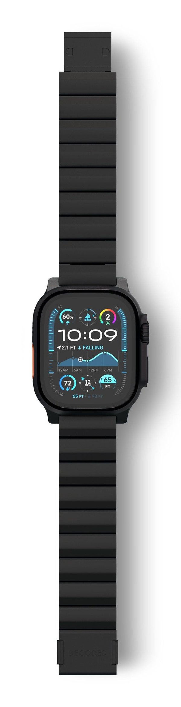 Decoded Traction Band, Yhtye, Älykello, musta, Apple, Apple Watch Ultra 1 & 2, Titaani