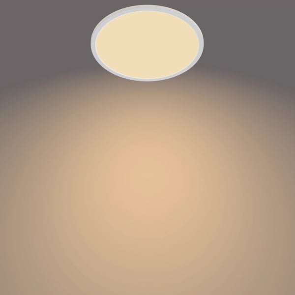 Philips Funksjonell Super Slim-taklampe, 18 W, LED, Ikke-utskiftbare pærer, 1500 lm, IP44, Hvit