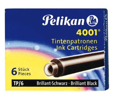 Pelikan 4001 TP/6 - Blekkpatron - briljant svart - 0.8 ml - pakke av 6 (short)