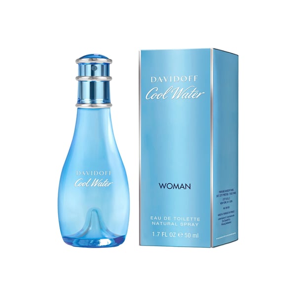 Davidoff Cool Water Woman, Naiset, 50 ml, Ananas, Vesimeloni, Kukkainen, Laaksonlilja, Mustaherukka, Puu, Suihku