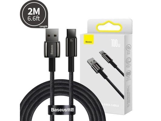 Baseus CAWJ000101, 2 m, USB C, USB C, USB 2.0, 0,48 Gbit/s, Svart