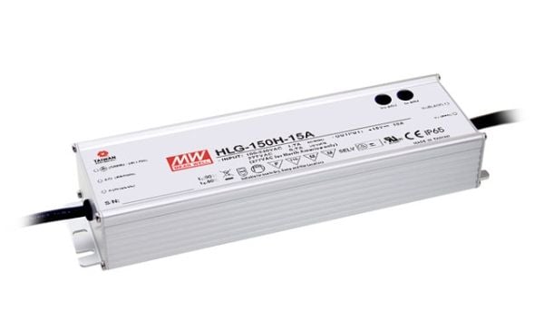 MEAN WELL HLG-150H-24B, Metallinen, 90 - 305 V, 47 - 63 Hz, 68 mm, 38,8 mm, 228 mm