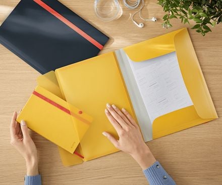 Leitz koffert med strikk og lomme Leitz Cosy, PP, gul 46190019