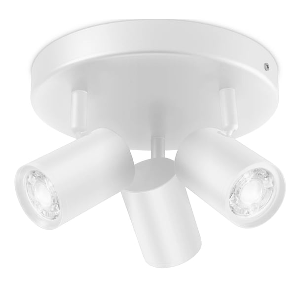 WiZ infälld spotlight Imageo Round vit 3 spots - Smart LED - färgat & vitt ljus - GU10 - 3x 5W - Wi-Fi