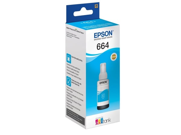 Epson T6642 - 70 ml - cyan - original - påfyllnadsbläck - för Epson L386; EcoTank ET-2600, 2650, L121, L1455; EcoTank ITS L3050, L3060, L3070