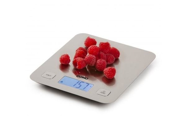 Domo DO9239W, Sähkökeittiövaaka, 5 kg, 1 g, Beige, Ruostumaton teräs, Pöytämalli