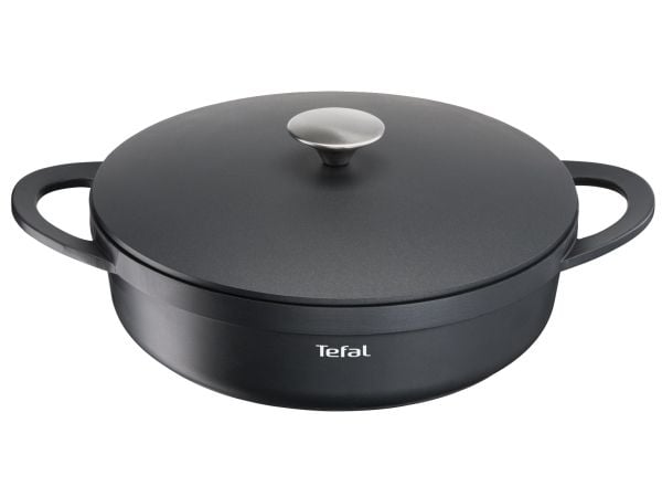 Tefal Trattoria E21872, Pyöreä, Musta, Alumiini, Titanium Extra, irrotettava, Keraaminen, Kaasu, Halogeeni, Induktio, Sinetöity levy
