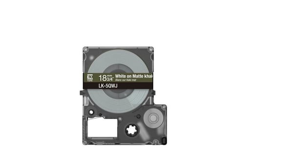 Epson LK-5QWJ, Khaki, Valkoinen, Lämpösiirto, Matta, LabelWorks LW-C410, 1,8 cm, 1 kpl