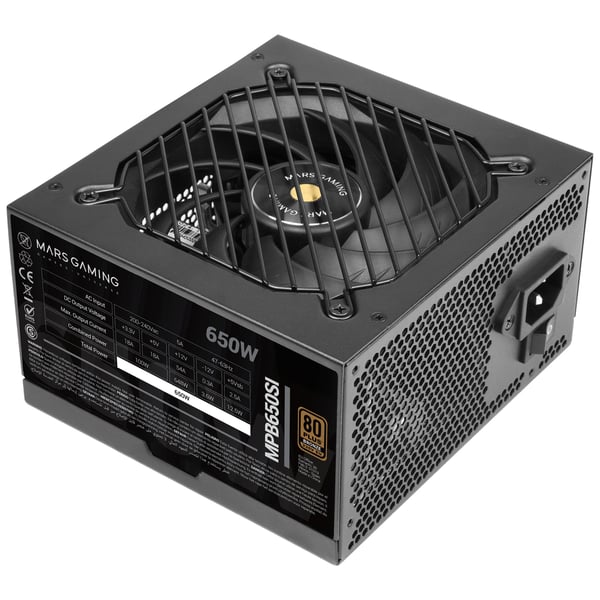 Mars Gaming MPB650SI, 650 W, 220 - 240 V, 47 - 63 Hz, 5 A, Aktiv, 100 W