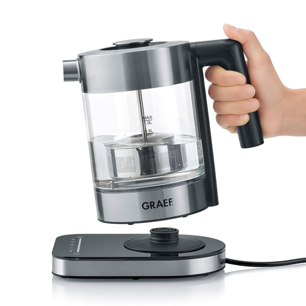 Graef WK 350 vedenkeitin 1 L 2000 W, läpinäkyvä/teräs