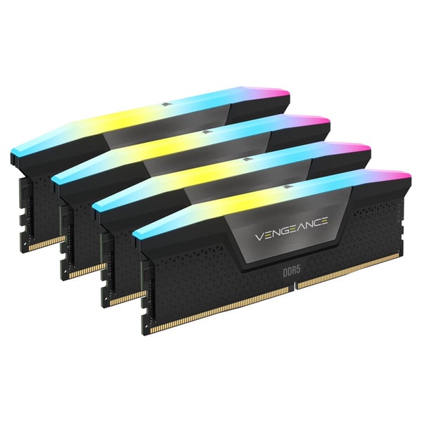 CORSAIR Vengeance RGB - DDR5 - sett - 64 GB: 4 x 16 GB - DIMM 288-pin - 6600 MHz / PC5-52800 - CL32 - 1.4 V - ikke-bufret - svart