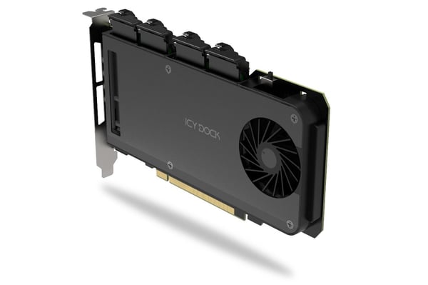 ICY DOCK ExpressSlot Slide MB204MP-1B - Tallennuspaketti - M.2 - PCIe 4.0 x16 (NVMe) - PCIe 4.0 x4 - musta