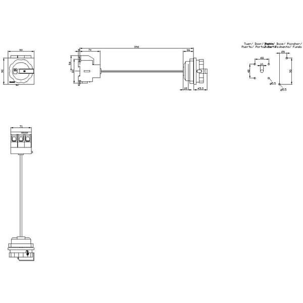 Lajittelu 3-napainen 50 mm² 100 A 690 V/AC Siemens 3LD27140TK51