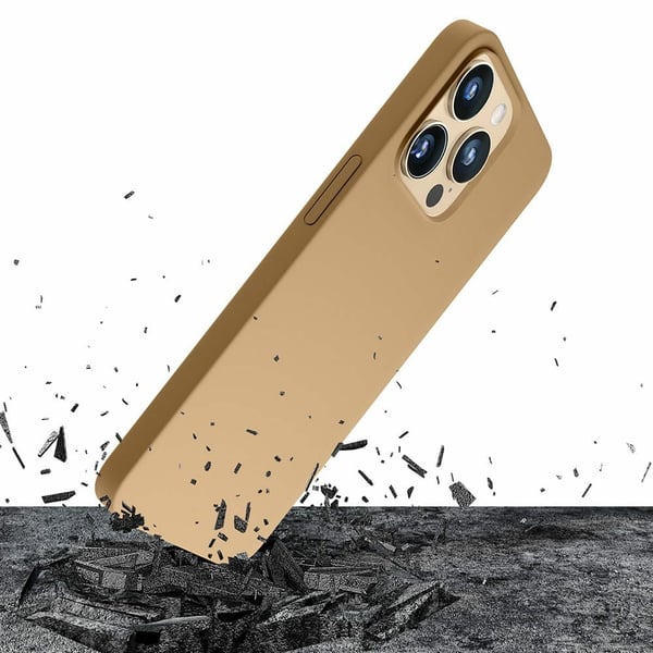 3MK Kotelo Kova silikoni MagCase tumman kullanvärinen iPhone 15 Pro:lle