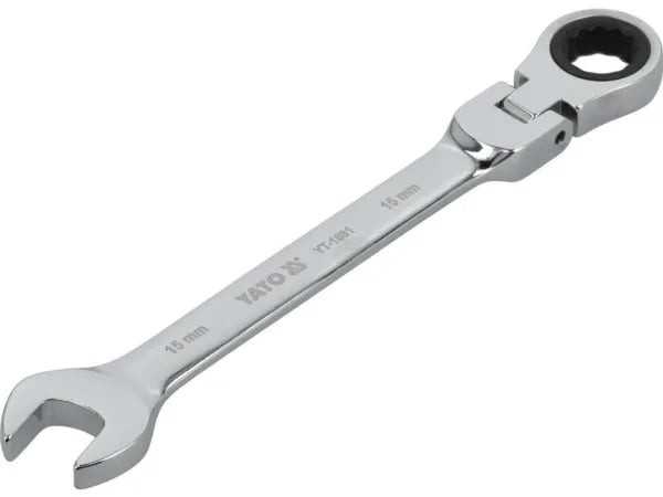 YATO skruenøgle fast/ring med skralde 15 mm