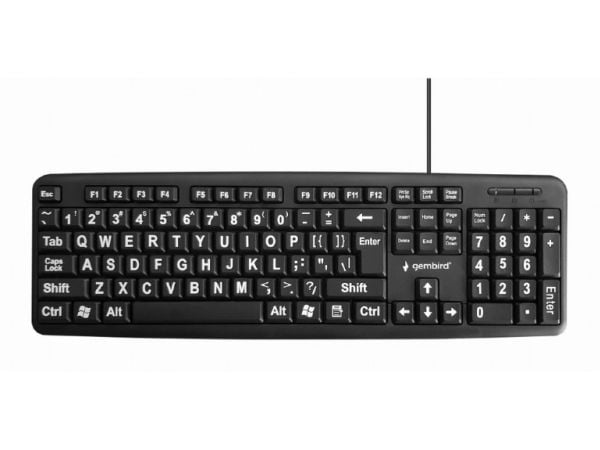 Gembird KB-US-103 - Tangentbord - USB - QWERTY - amerikansk - svart - färglåda