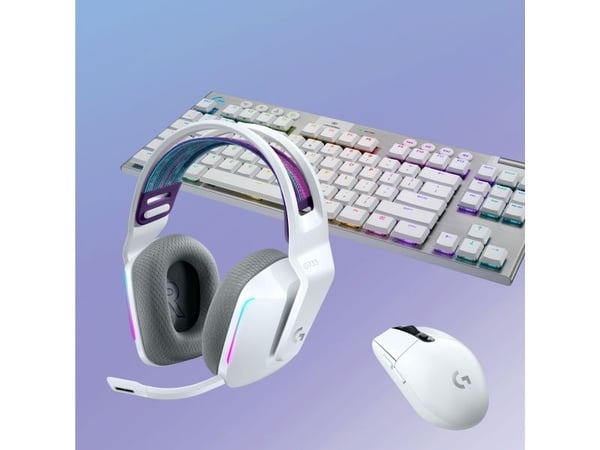 Logitech G G733 LIGHTSPEED Wireless RGB Gaming Headset - Hodesett - full størrelse - 2,4 GHz - trådløs - hvit