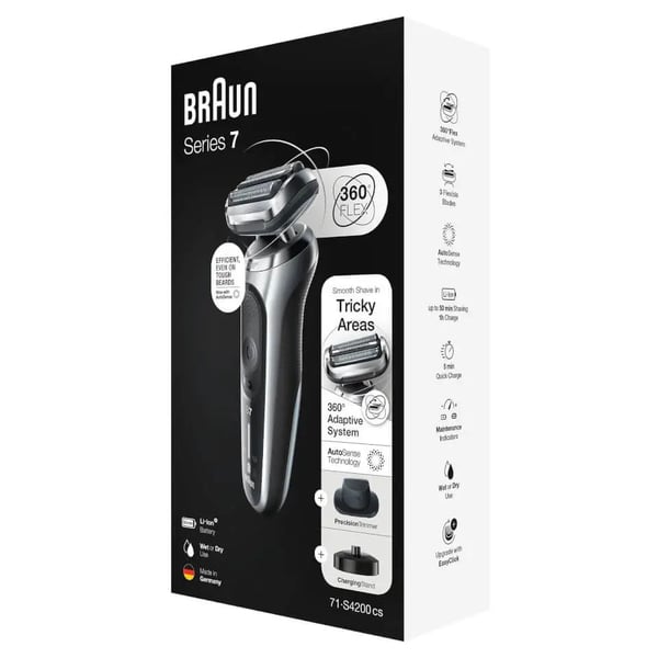 Braun Series 7 71-S4200cs barbermaskin 50 min våt og tørr, svart