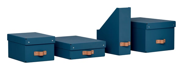 Leitz Puro oppbevaringsboks med lokk, medium, 17L, 100 % resirkulert kartong, pakke med 2, Blå, Kartong, 17 l, 270 mm, 370 mm, 200 mm