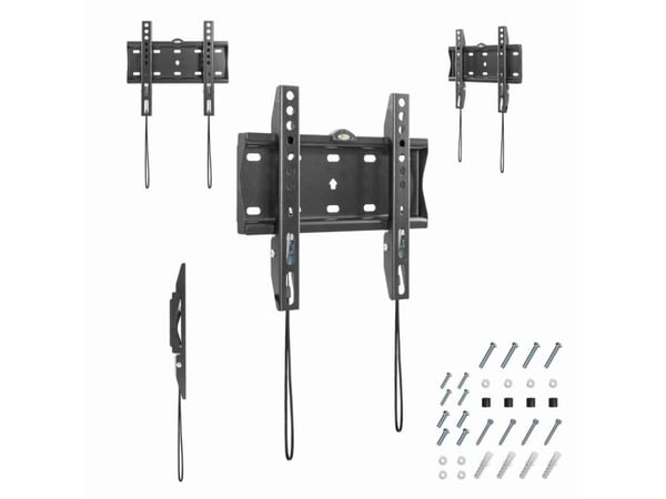 Gembird WM-42F-01 - Monteringssats (väggfäste) - för TV - fast - stål - svart av fin textur - skärmstorlek: 23"-42"