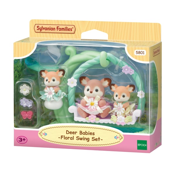 Sylvanian Families Deer Babies -Floral Swing Set