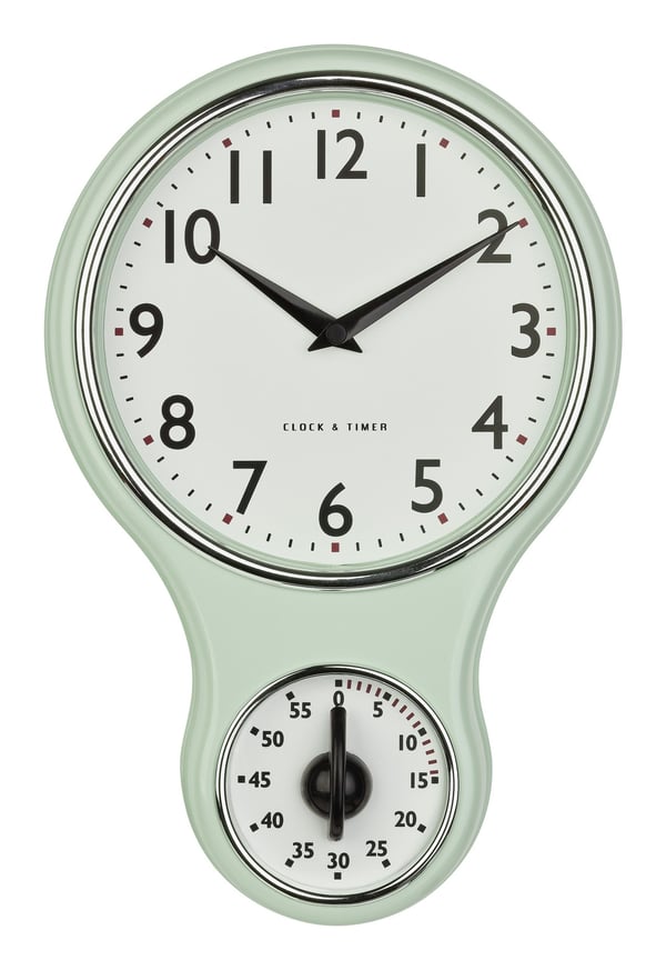 TFA-Dostmann 60.3073.20, Vägg, Analog klocka, Andra, Mintfärgad, Plast, Glas