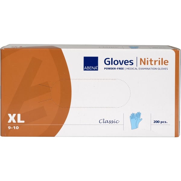 Undersøkelseshanske, ABENA Classic, XL, blå, nitril, pudderfri - (100 stk.)