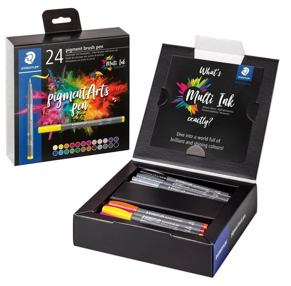 STAEDTLER 371 - Penselpenna - permanent - blandade färger - pigmentbläck (paket om 24)
