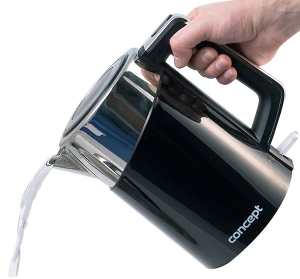 Concept RK3171, 1,7 l, 2200 W, Sort, Metallisk, Plast, Rustfritt stål, Justerbar termostat, Vannivåindikator