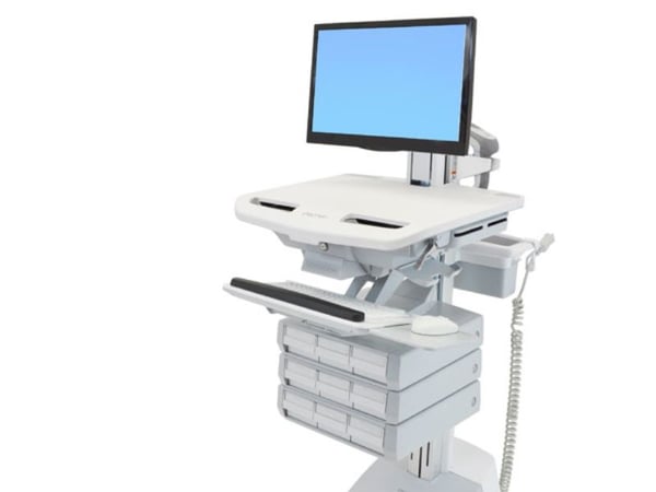 Ergotron StyleView - Vogn - åpen arkitektur - for LCD-skjerm / PC-utstyr - medisinsk - plastikk, aluminium, forsinket stål - grå, hvit, polert alum...