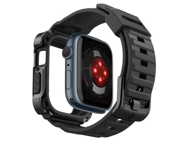 Spigen ACS05237, Ask, Smartwatch, Svart, Apple, Apple Watch Series 8 / 7 (45mm), Rostfritt stål, Termoplastisk polyuretan (TPU)
