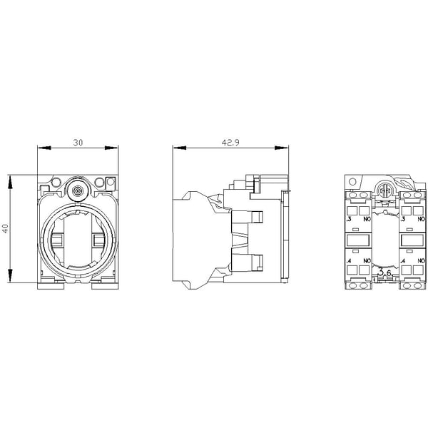 Siemens 3SU1510-1AA10-3NA0 3SU15101AA103NA0 Hållare 1 del