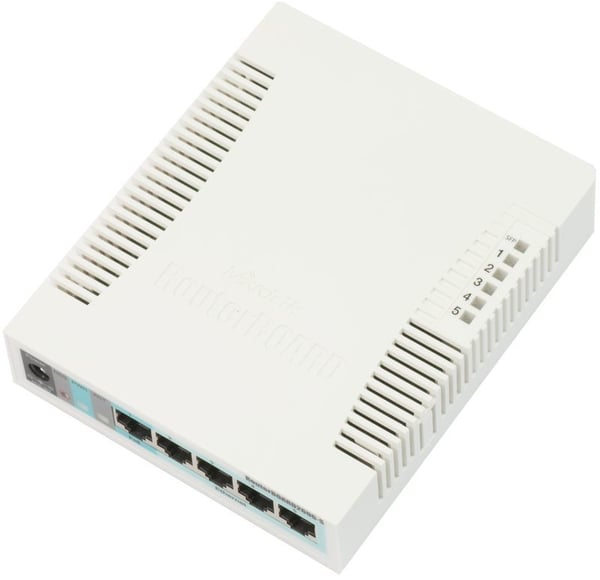 MikroTik RB260GS - Switch - Administrerad - 1 x 10/100/1000 (PoE) + 4 x 10/100/1000 + 1 x SFP - skrivbordsmodell