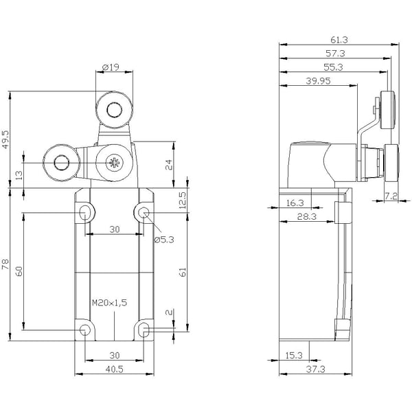 Siemens 3SE51120CT11 3SE5112-0CT11 Pysäytyskytkin 6 A Metallitanko, muovirulla IP66, IP67 1 kpl 1 kpl