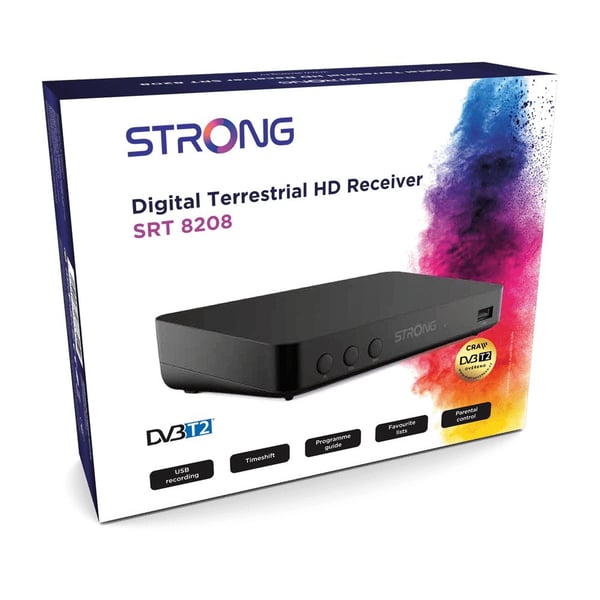 Strong SRT 8208, Ethernet (RJ-45), 640 x 480,720 x 576,1280 x 720,1920 x 1080, 480i, 480p, 576i, 576p, 720p, 1080i, 1080p, 4:3, 16:9, H.265, HEVC, ...
