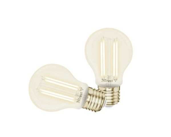 Trust Smart Home - LED-glödlampa med filament - E27 - klass A+ - vitt ljus - 1800-6500 K (paket om 2)