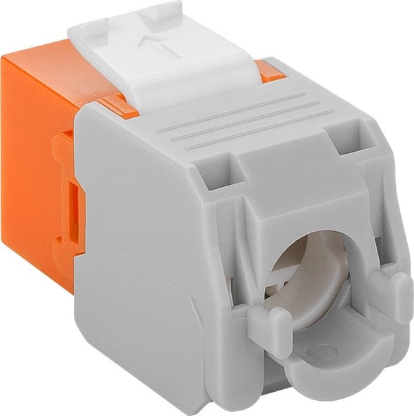 Goobay CAT 6A Keystone RJ45 pistorasia, UTP, 500 MHz - Oranssi väriversio