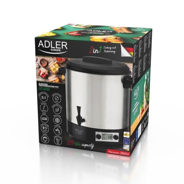 Adler Elektrisk pasteuriseringsmaskin - 28 liter