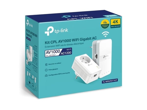 TP-Link TL-WPA7617 KIT - - PowerLine adaptersats - - HomePlug AV (HPAV), IEEE 1901 - Wi-Fi 5 - Dubbelband - vägginsticksbar