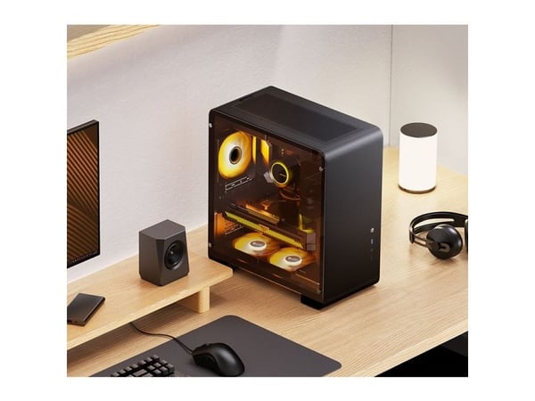 Jonsbo U4 PRO, Midi Tower, PC, Sort, ATX, ITX, Mini-ATX, Stål, Herdet glass, Spilling